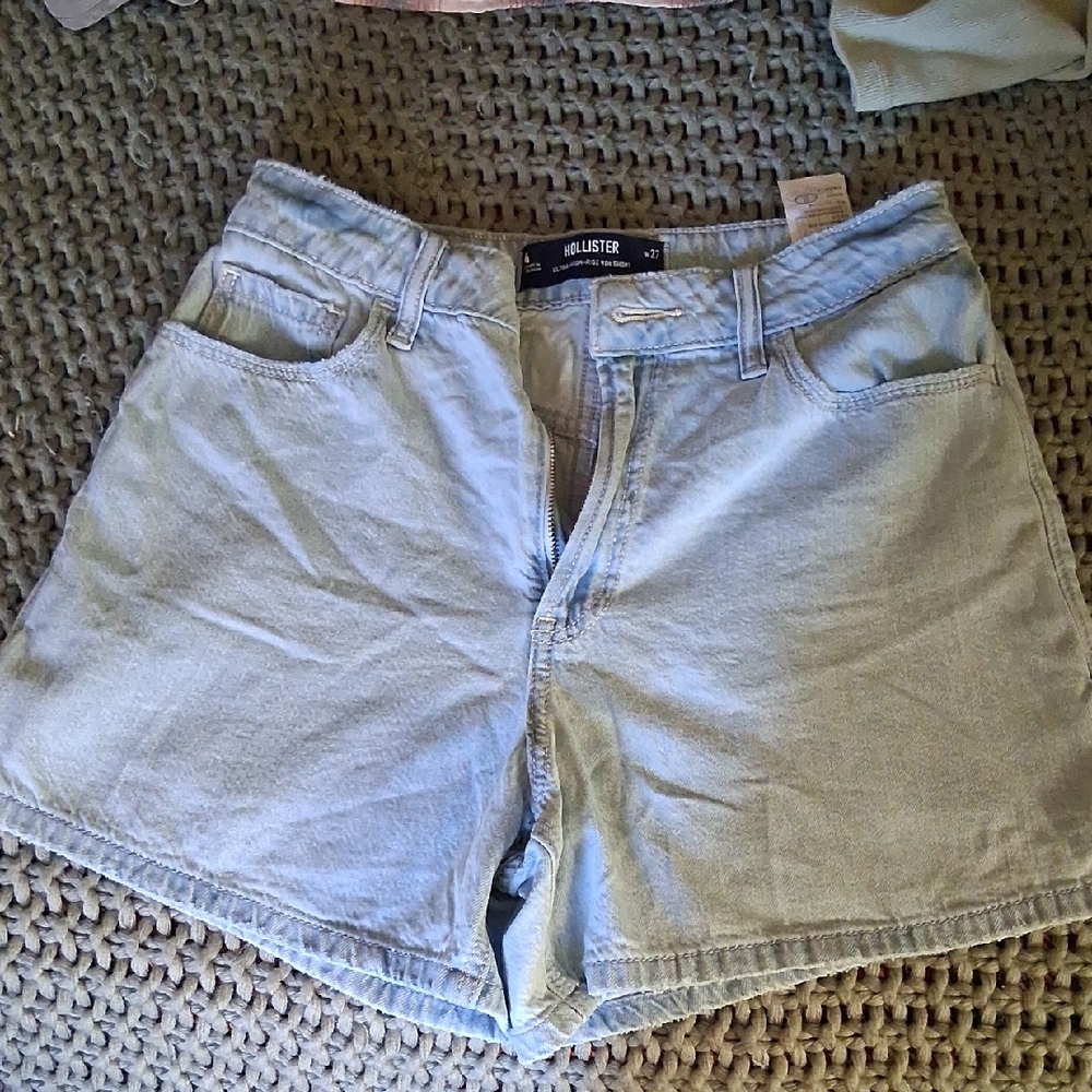 Hollister Women's Faded Blue Jean Shorts